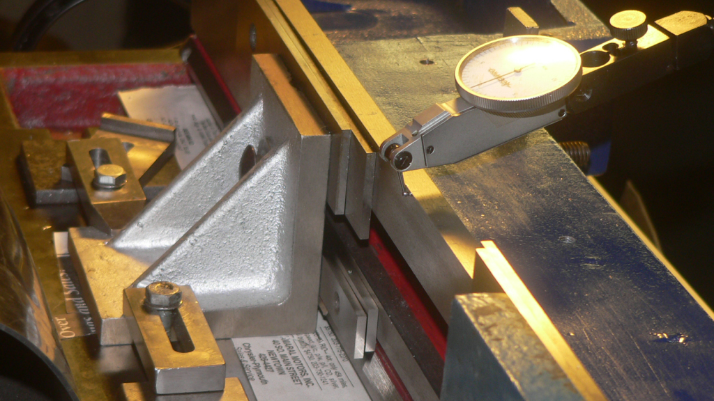 Lathe bed vertically clamped to mill table