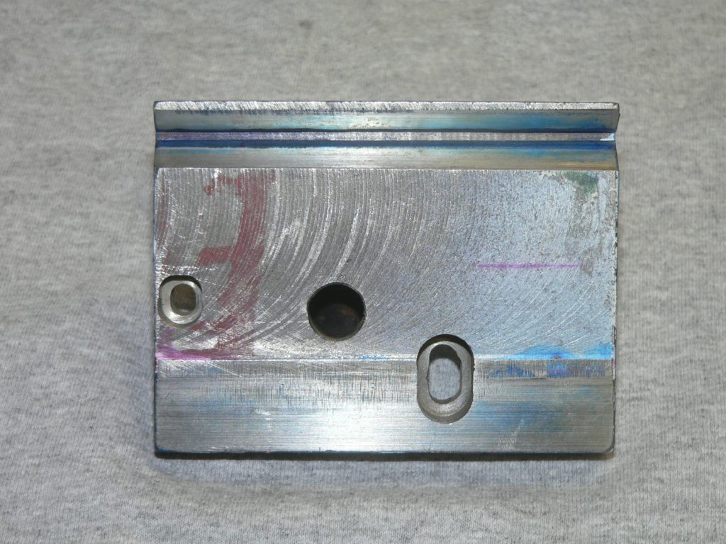 Bottom of base after milling